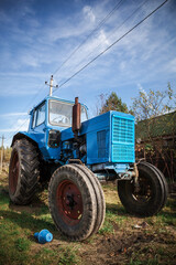Old tractor. Old vintage tractor.