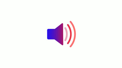 New red and blue color speaker icon on white background, Speaker icon