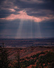 Dramatic sunset in the countryside