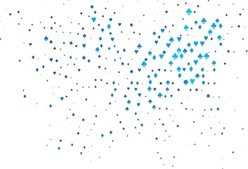 Light Blue, Green vector background with cards signs.