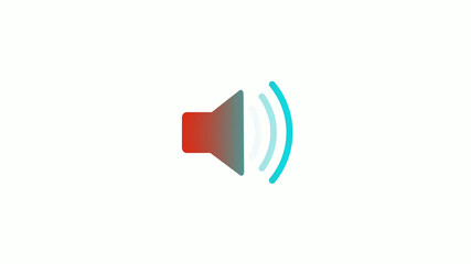 Amazing red and cyan gradient speaker icon on white background, Speaker icon