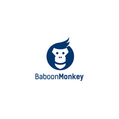 Baboon Monkey logo Simple
