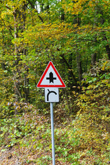 traffic sign in the woods