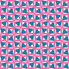 Vector seamless pattern texture background with geometric shapes, colored in pink, blue, white colors.