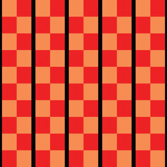 Vector seamless pattern texture background with geometric shapes, colored in red, orange, black colors.