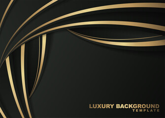 dark golden luxury wave style background