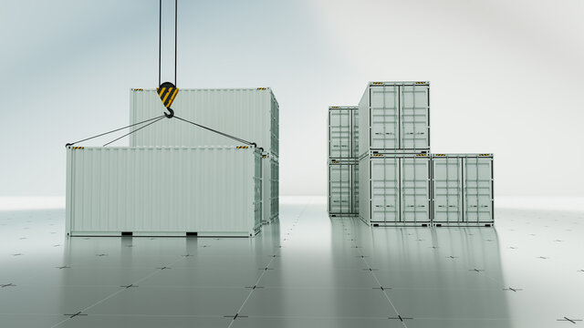 Group transport containers at the technological background