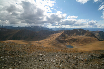 Autumn mountain ranges of Arkhyz, Russia.
