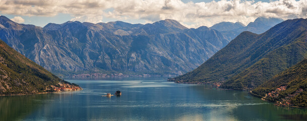 Two islands near the coast of Perast, Montenegro.