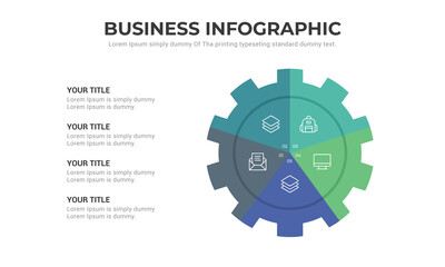 Collection 1 vector circle templates for infographics with 4 step.