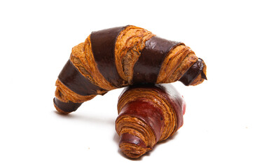 chocolate croissant isolated