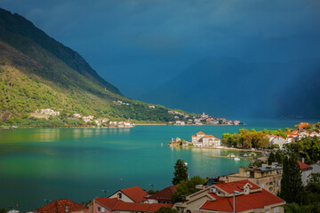 View to Kotor Bay from the Old Town Kotor in the morning, Montenegro
