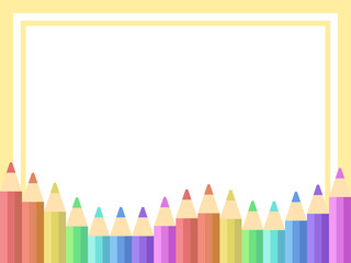 Vector illustration frame of colored pencils.