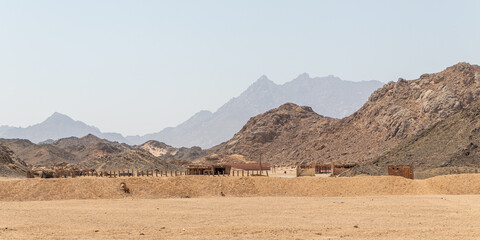 Hot desert with mountains in Egypt, Africa