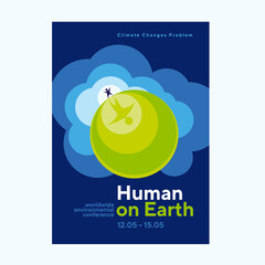 Human and Earth relationship poster template