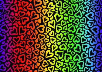 Leopard skin pattern design. Abstract love shape leopard print vector illustration background. Wildlife fur skin design illustration for print, web, home decor, fashion, surface, graphic design  © leavector