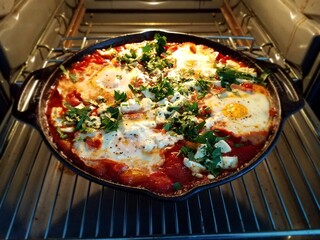 Selbstgemachtes Shakshuka - köstliche israelische Delikatesse