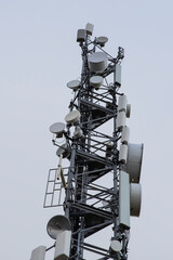 Telephony relay antenna on a mountain peak
