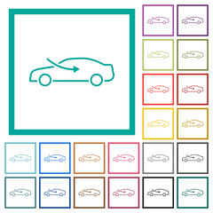 car airflow adjustment external flat color icons with quadrant frames