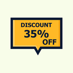 Sale discount icon with white background. Special offer price signs, Discount 35% OFF