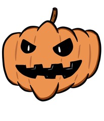 cartoon ghost pumpkin on white background