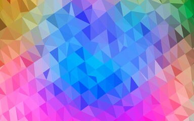 Light Multicolor, Rainbow vector shining triangular background.