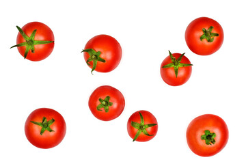Cherry tomato isolated on white, top view