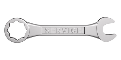 wrench on white background. Isolated 3D illustration