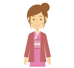 シンプルな晴れ着の女性