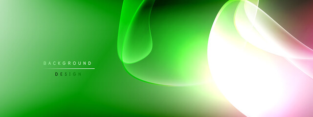 Vector abstract background - liquid bubble shapes on fluid gradient with shadows and light effects. Shiny design template for text