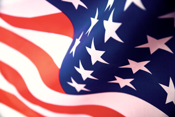 Closeup of American flag