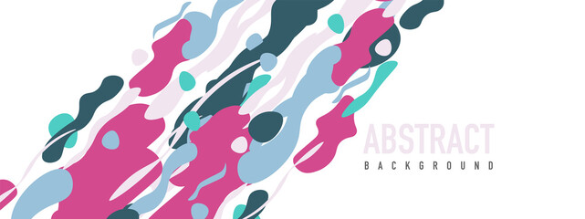 Trendy liquid style shapes abstract design, dynamic vector background for placards, brochures, posters, web landing pages, covers or banners