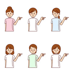 女性　医療　表情セット4