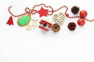 Beautiful Christmas composition on white background