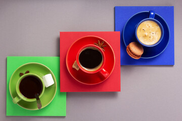 cup of coffee at abstract background