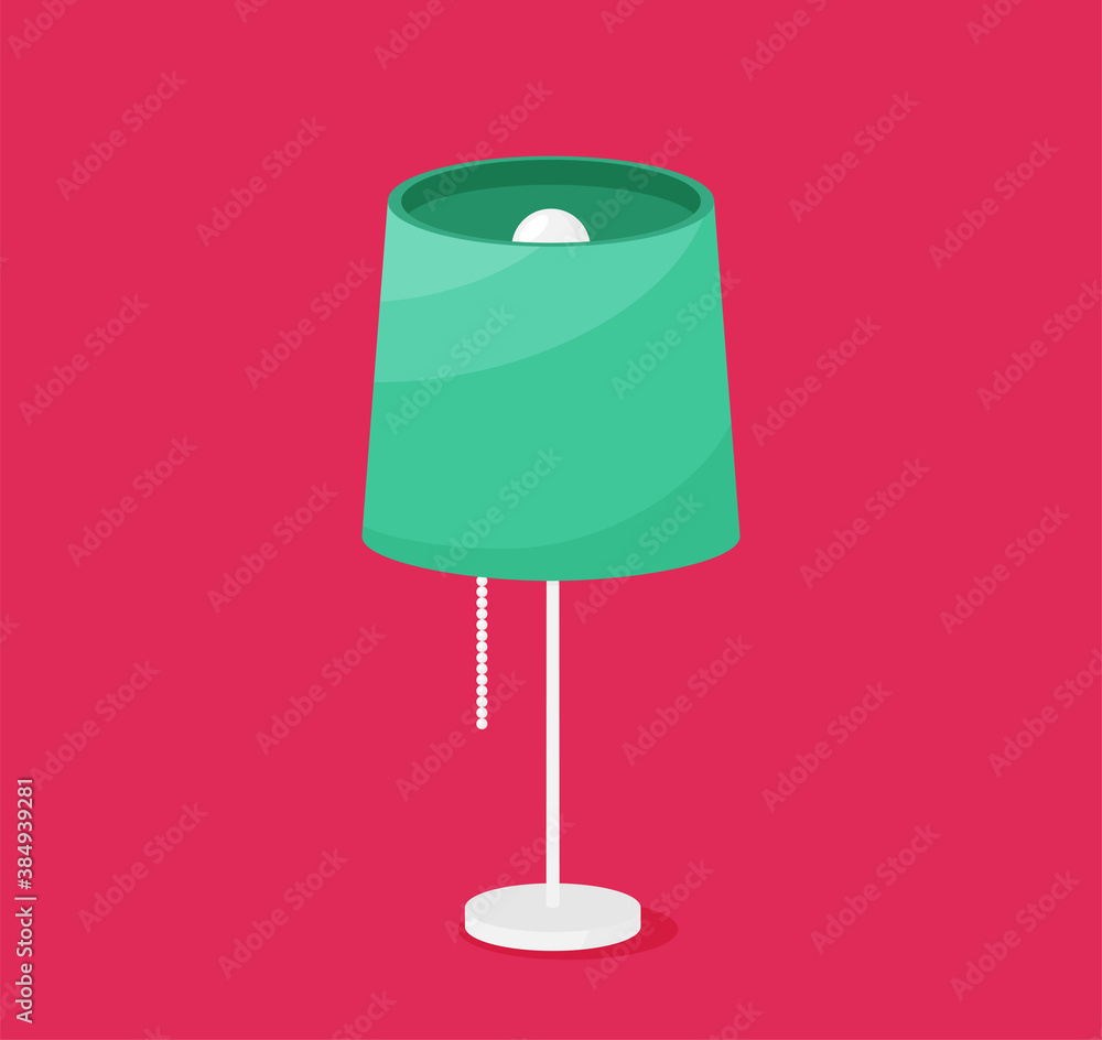Poster flat table lamp vector icon isolated on background