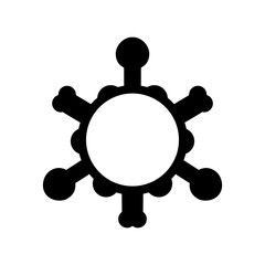 Fototapeta premium Pathogenic bacterium, a virus, a coronavirus. Black flat icon, sign, emblem, logo. Isolated vector illustration