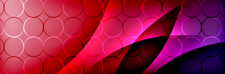 Fluid gradient neon color waves, vector abstract background