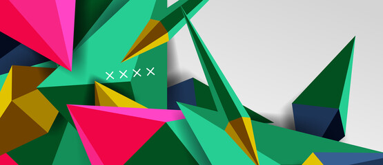 3d low poly abstract shape background vector illustration