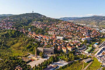 Panoramic view of the city of Sarajevo from the top of the top. Bosnia and Herzegovina
