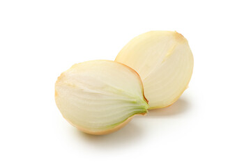 Natural raw onion isolated on white background