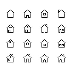 Set line icons representing house. Vector Illustration.