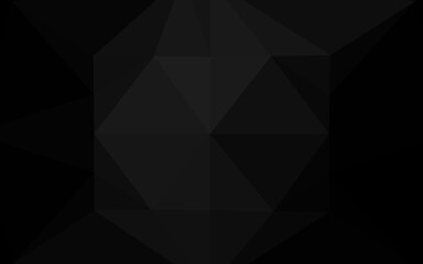 Dark Black vector shining hexagonal template.