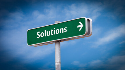Obraz premium Street Sign to Solutions