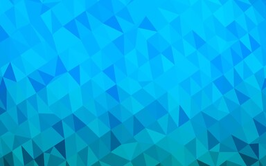 Light BLUE vector shining triangular background.