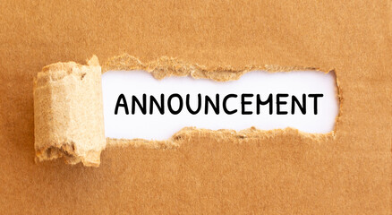 Text Announcement appearing behind torn brown paperText Culture appearing behind torn brown paper