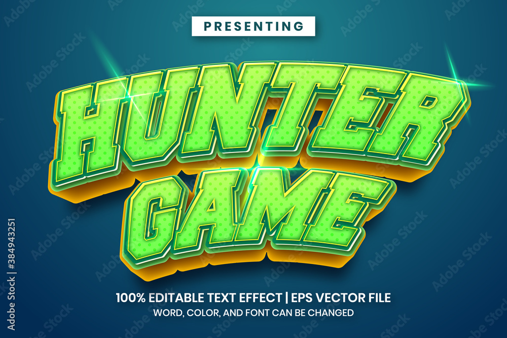 Poster hunter game editable text effect - bold and strong style
