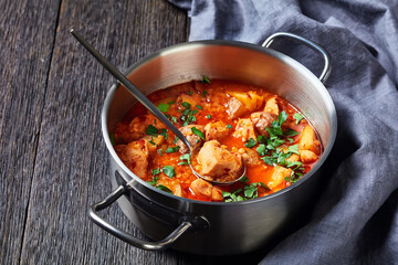 chicken arrabbiata stew with lentil and potato