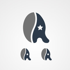 R Coffee Star logo vector design illustration