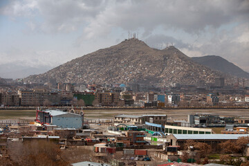view of the out skirts of Kabul city in Afghanistan